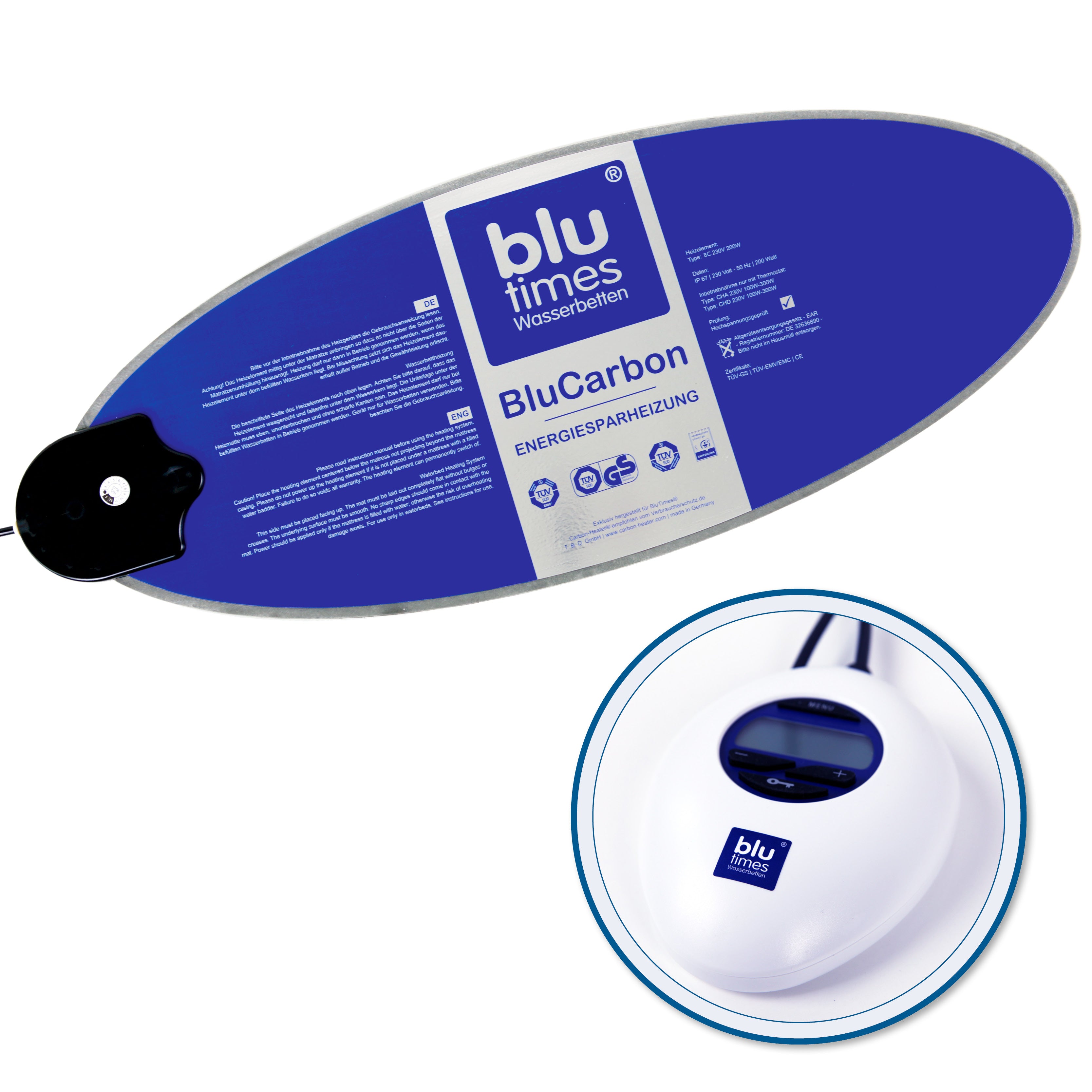 BluCarbon Wasserbetten Heizung